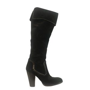 Michael Kors black suede western style knee high boot  Size 8